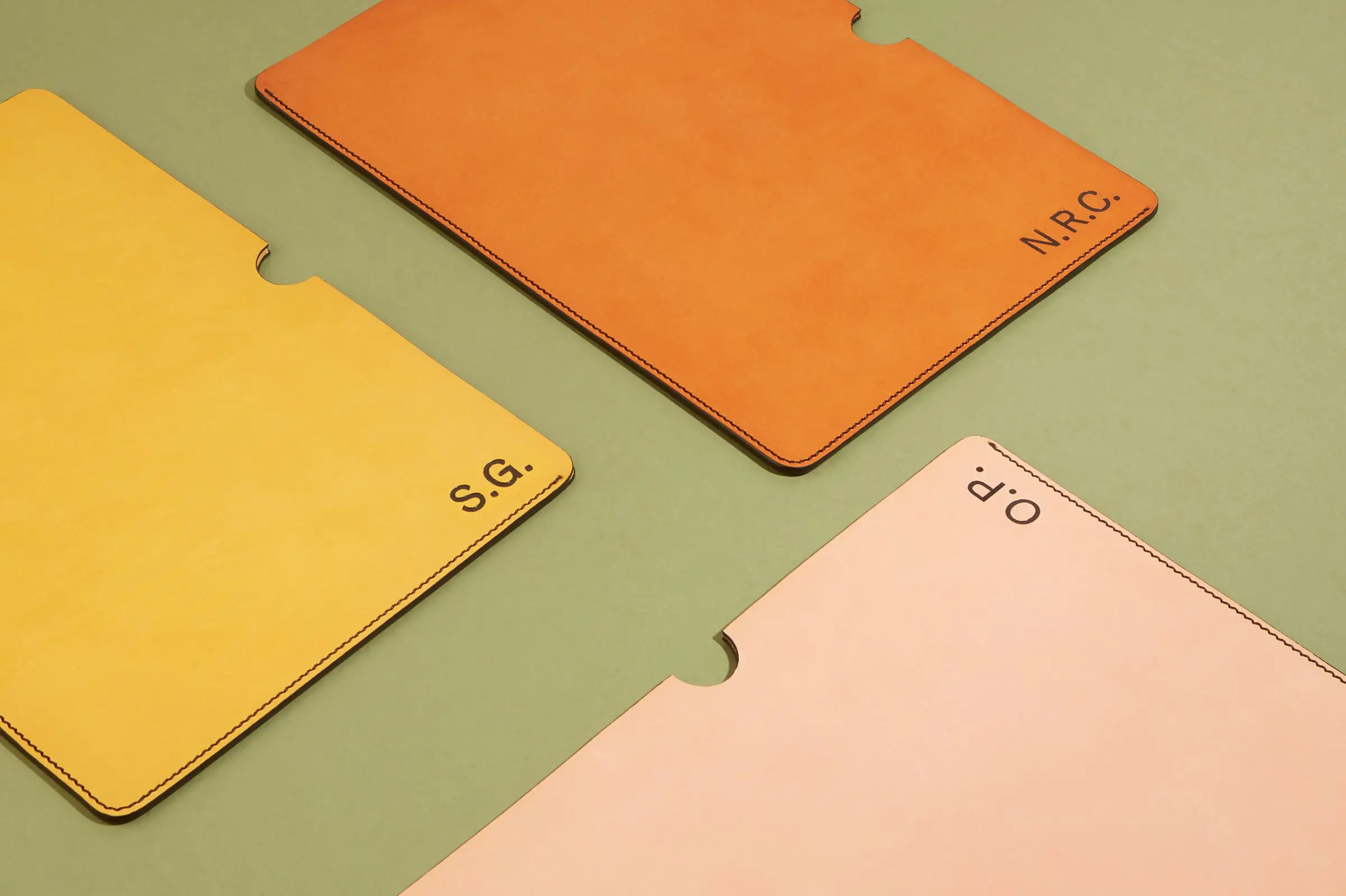 Personalised Folios with personalised client monograms