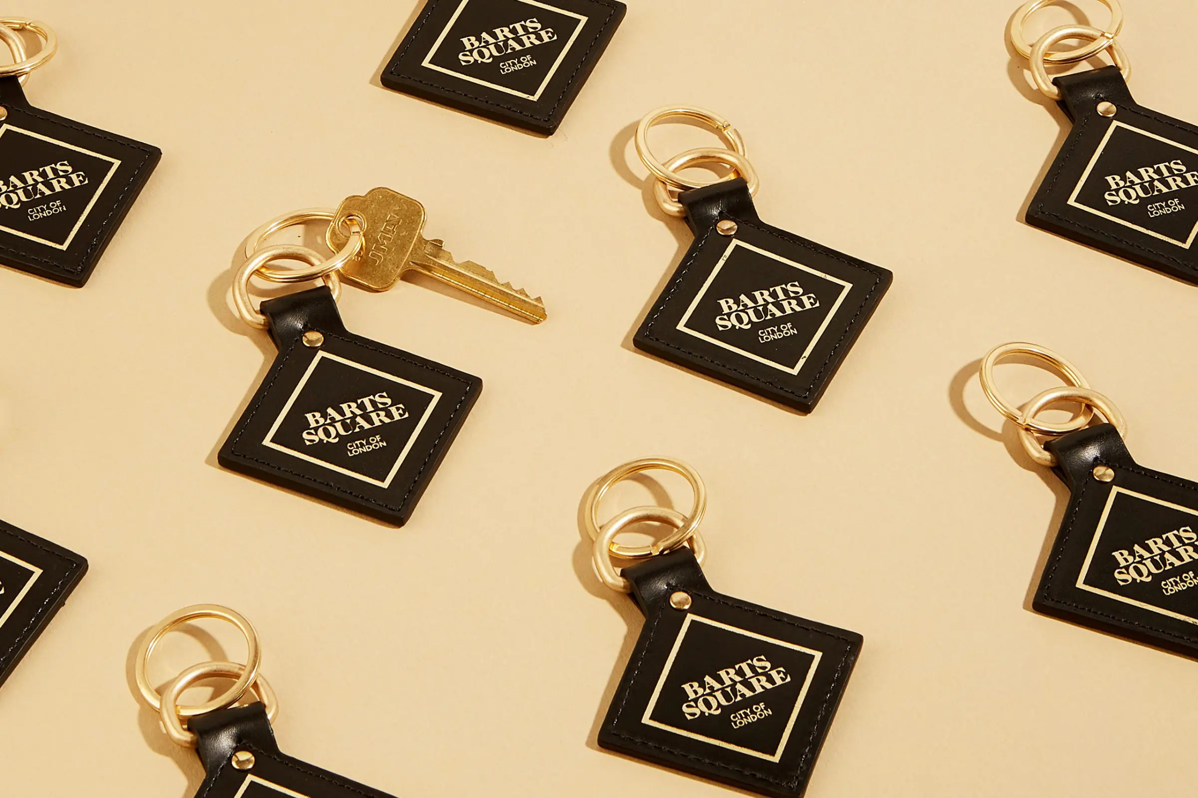 An edition of key fobs for Helical’s developments at Barts Square
