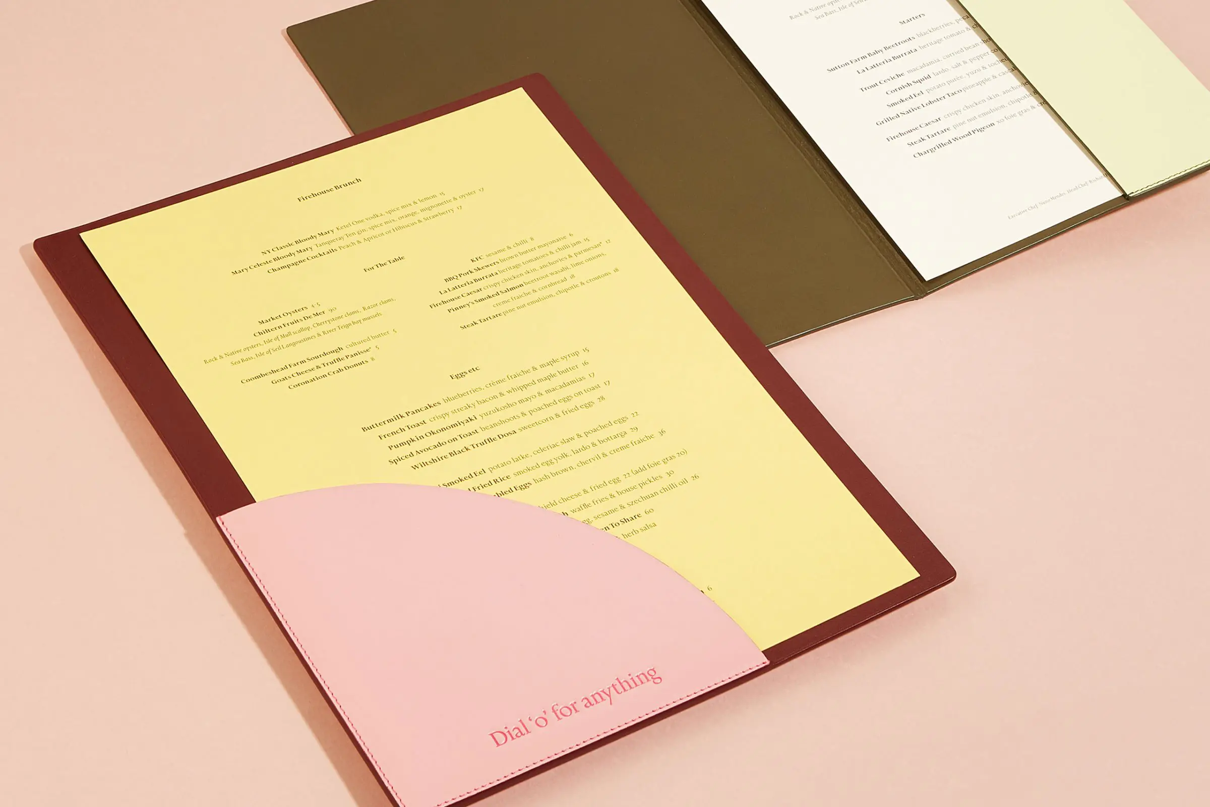 Chiltern Firehouse Menu Covers