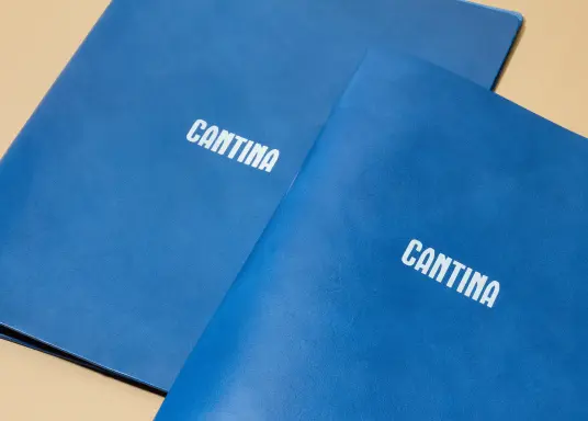 Leather menu for restaurant binding system for updating daily menus